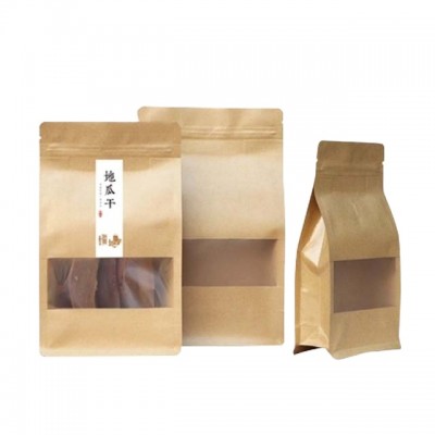 Wholesale Custom New Arrival Craft Brown Kraft Paper Food Zip Lock Vacuum Seal Bag