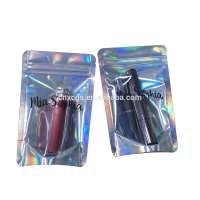 Yinyang Holographic transparent stand up aluminum foil pouches bsg with zipper for food packaging